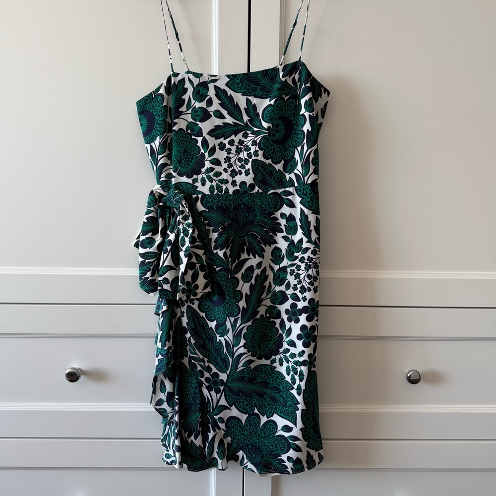 J. Crew Teal and Navy Floral Dress - Like new!